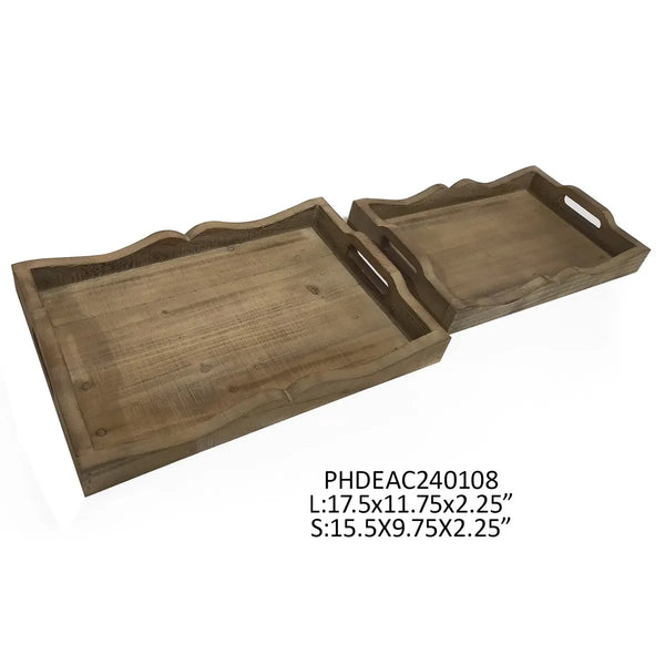 Veranda Wooden Trays, Set of 2