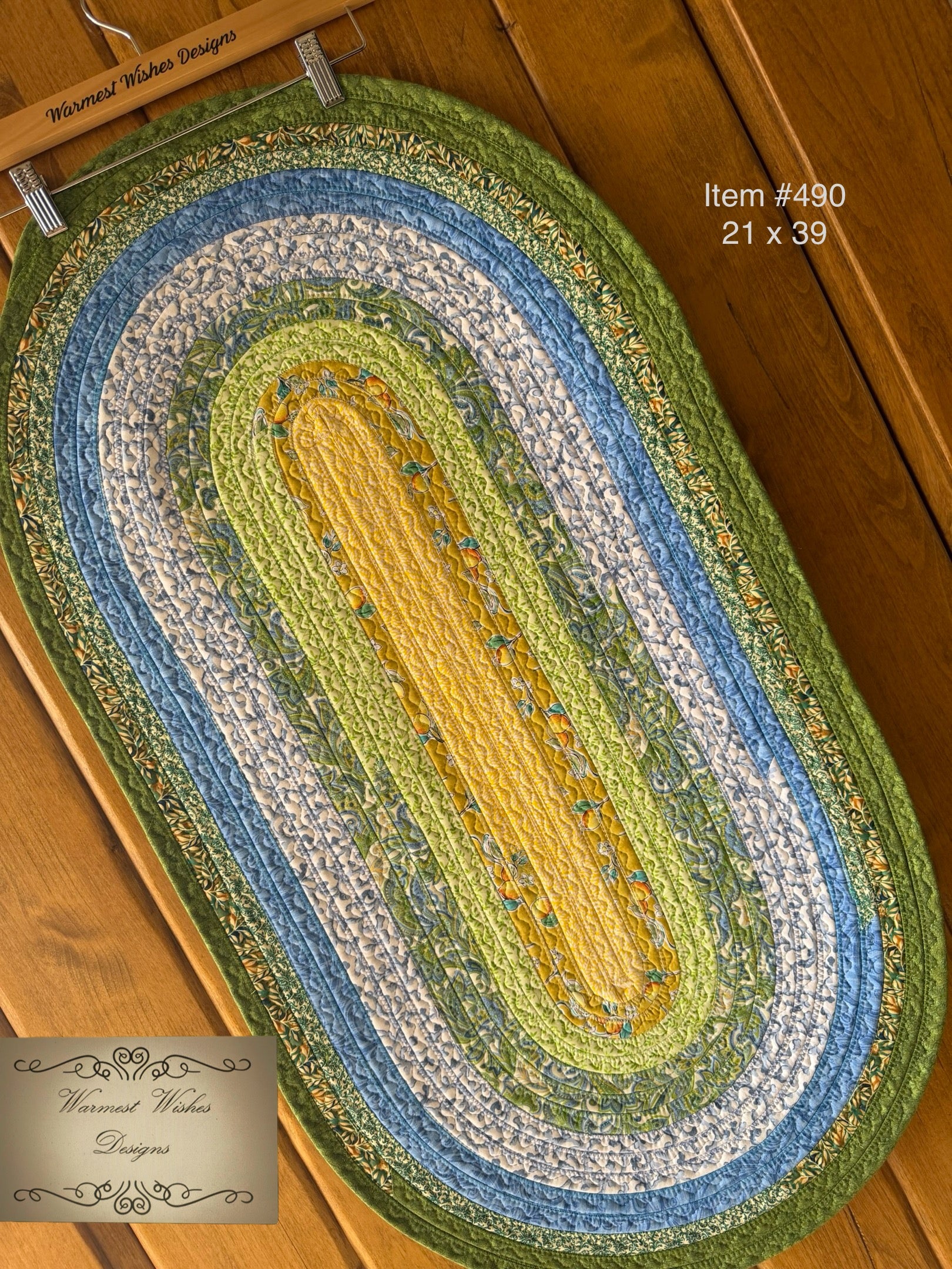 Jelly roll rug - Amalfi Coast 21 x 39 oval