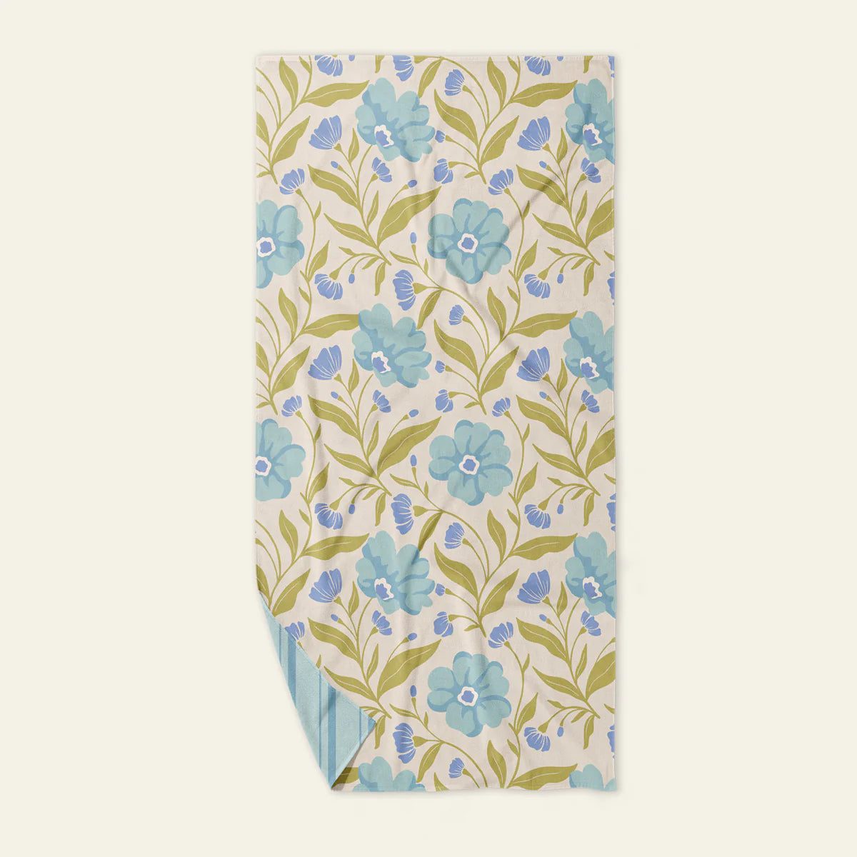 XL Quick-Dry Beach Towel-Poppin' Petals Aqua