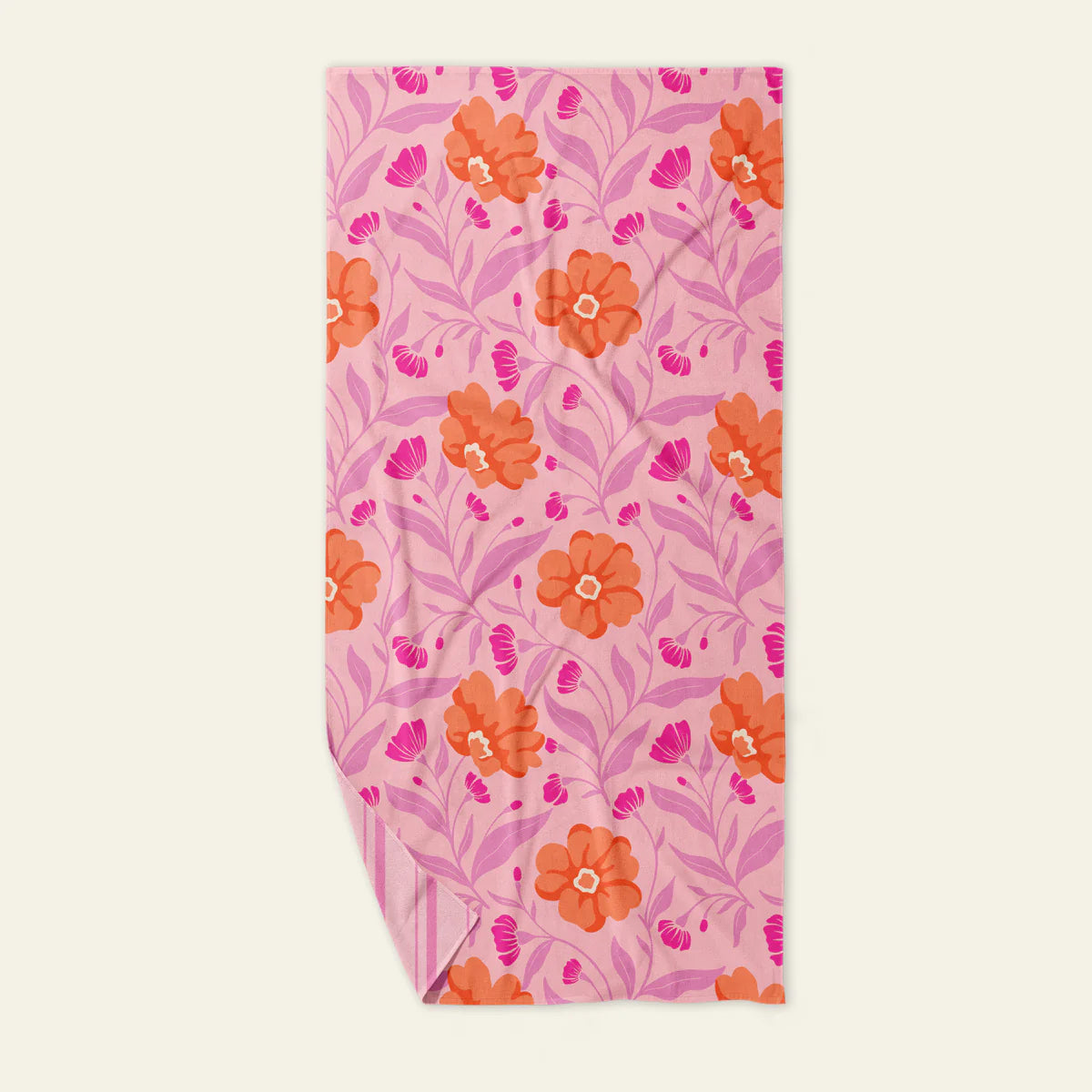 XL Quick-Dry Beach Towel-Poppin' Petals Hot Pink