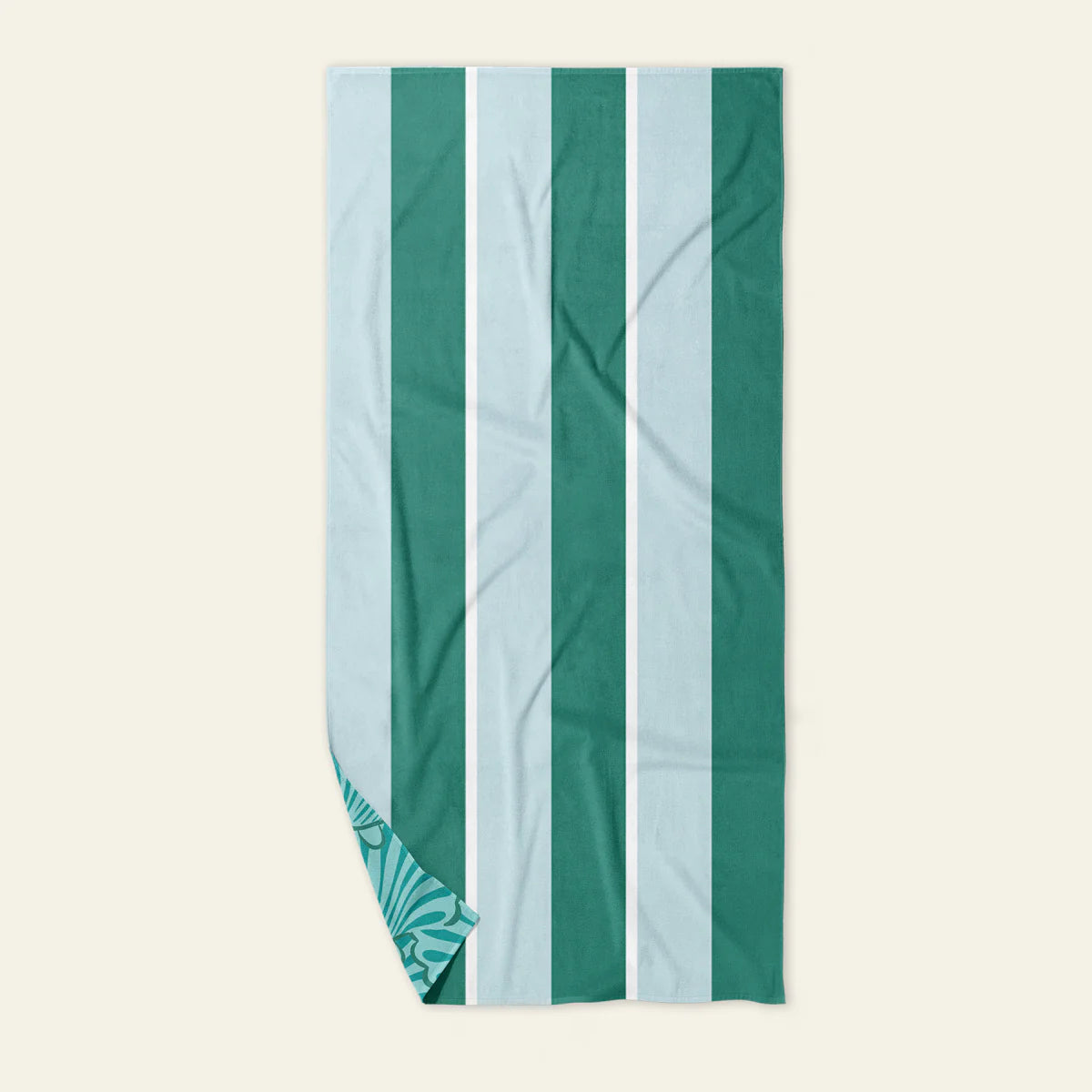 XL Quick-Dry Beach Towel-Sicily Stripes Teal