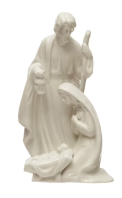 Stoneware Holy Family, White