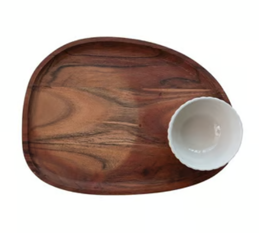 S/2 12"L x 2-1/2"H Acacia Wood