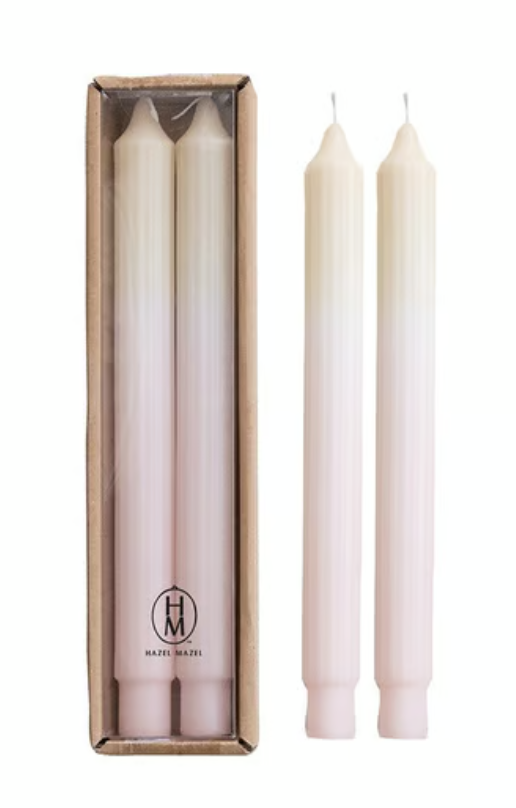 S/2 10"H 2 Tone Pleated Taper