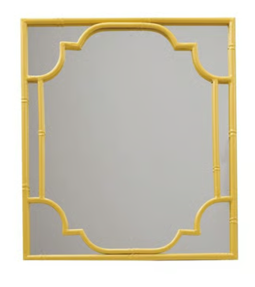 Metal Framed Wall Mirror, Yellow