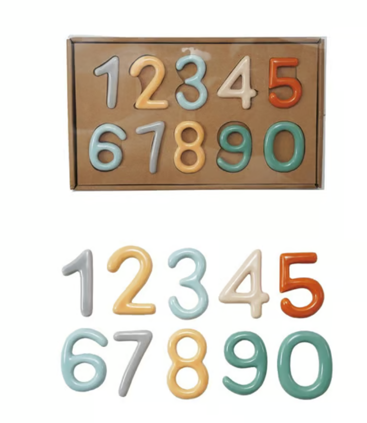 S/10 2"H Stoneware Number