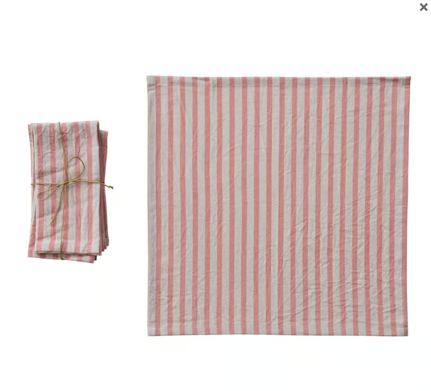 Pink cotton stripped hand towels