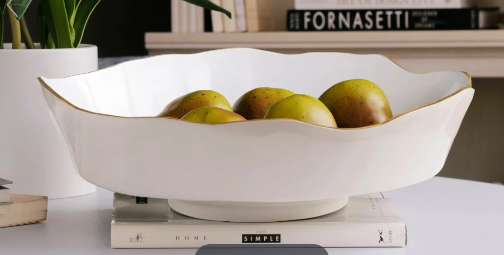 ENCANTO Dakota Large Bowl (Cream and White)