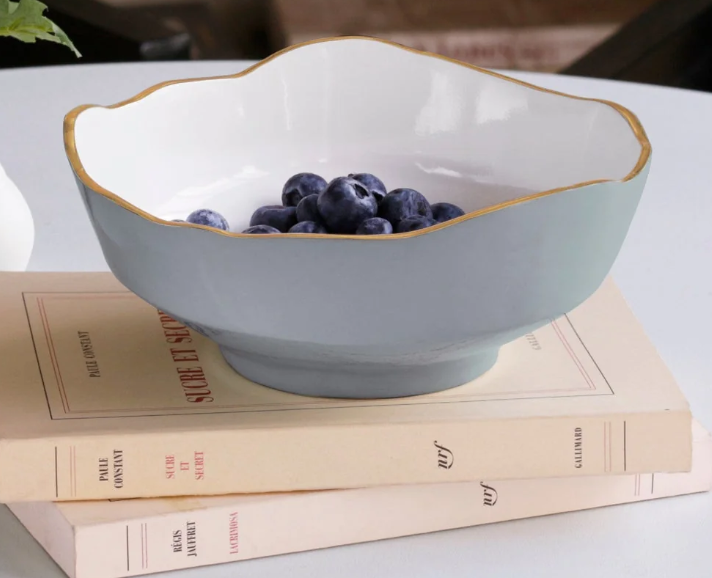 ENCANTO Dakota Small Bowl (Slate and White)