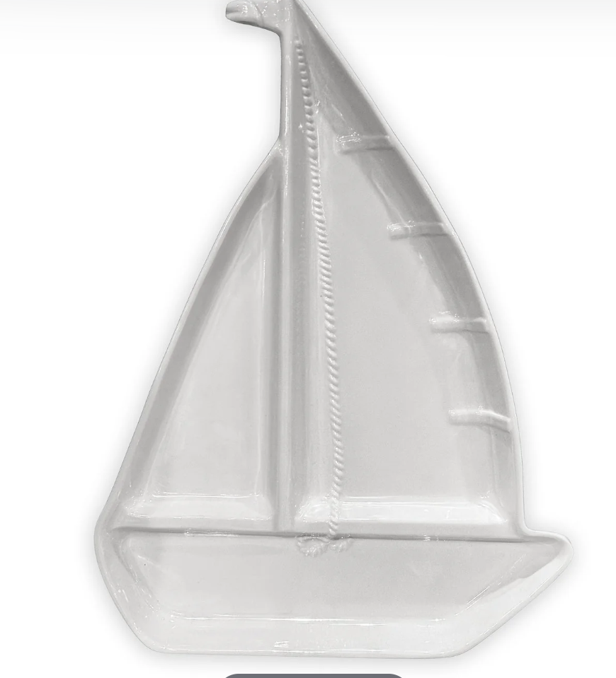 VIDA Ocean Newport Sailboat Chip & Dip (White)