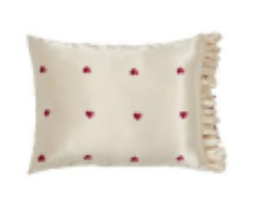 Hearts Ruffled Satin Pillowcase
