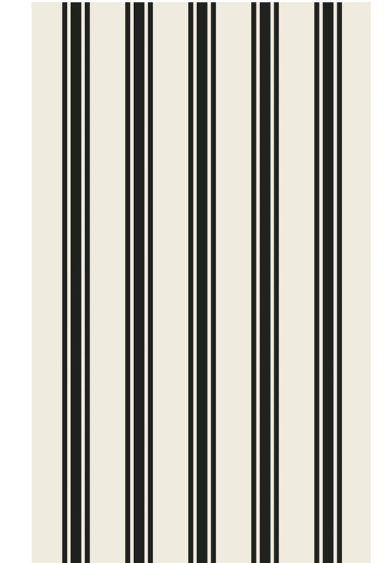 Black Linen Stripe Cocktail Napkins