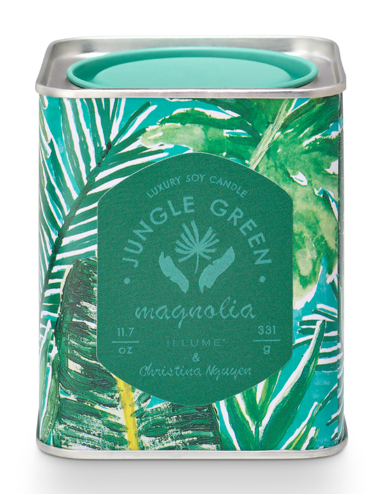 Jungle Green Magnolia Printed Tin