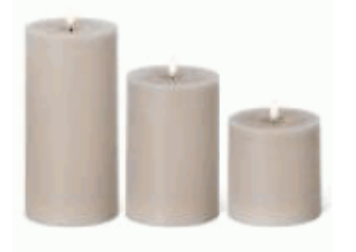 Taupe On/Off Touch LED Pilar Candles w/Timers Medium