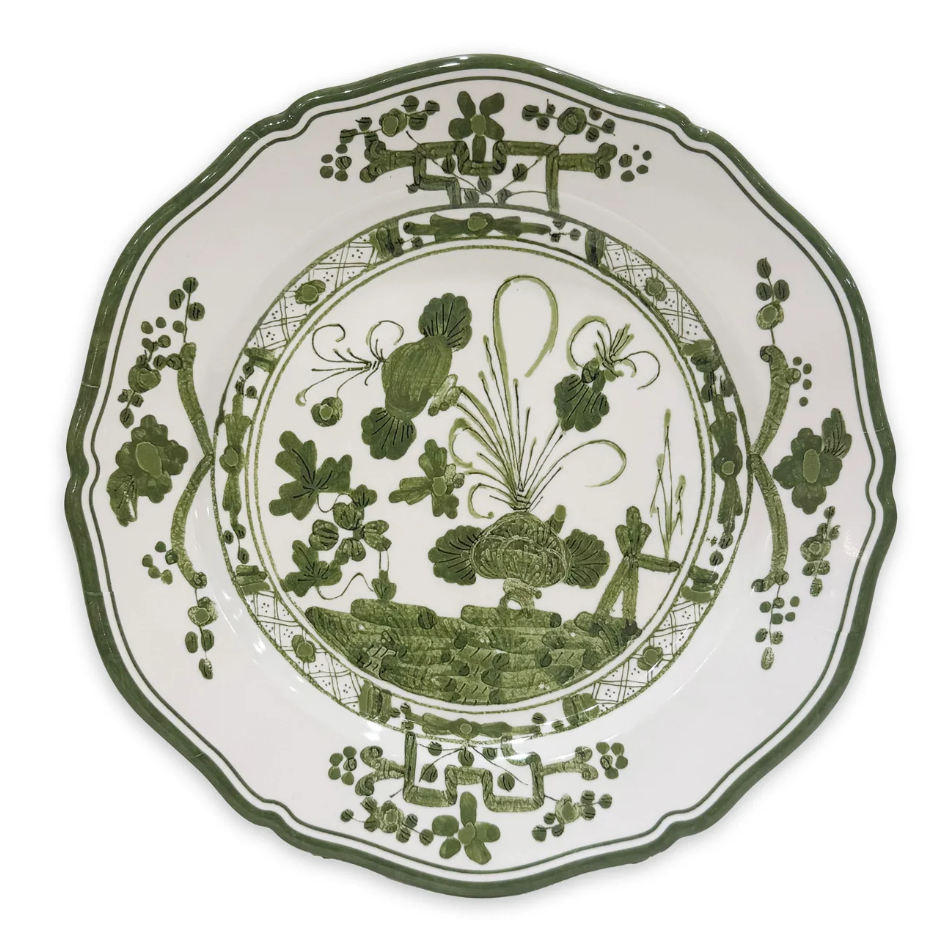 VIDA Faenza 9" Salad Plate Set of 4 White and Green