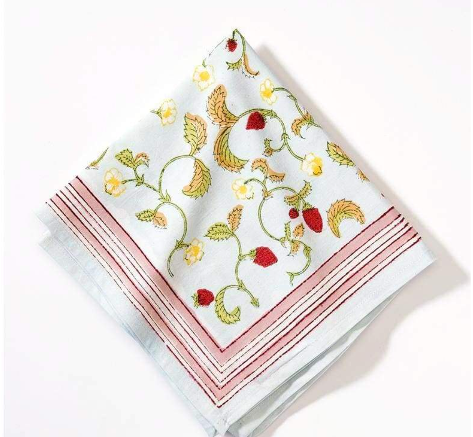 Fraises des Bois Blue Napkins 19x19 - Set of  6