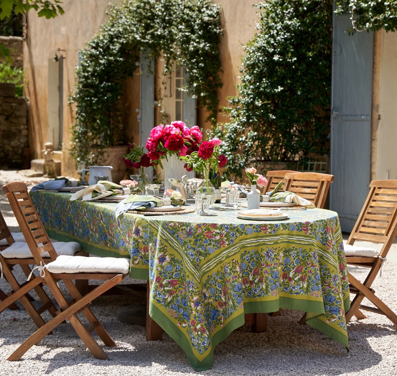 Jardin Blue & Vert Tablecloth 59x59