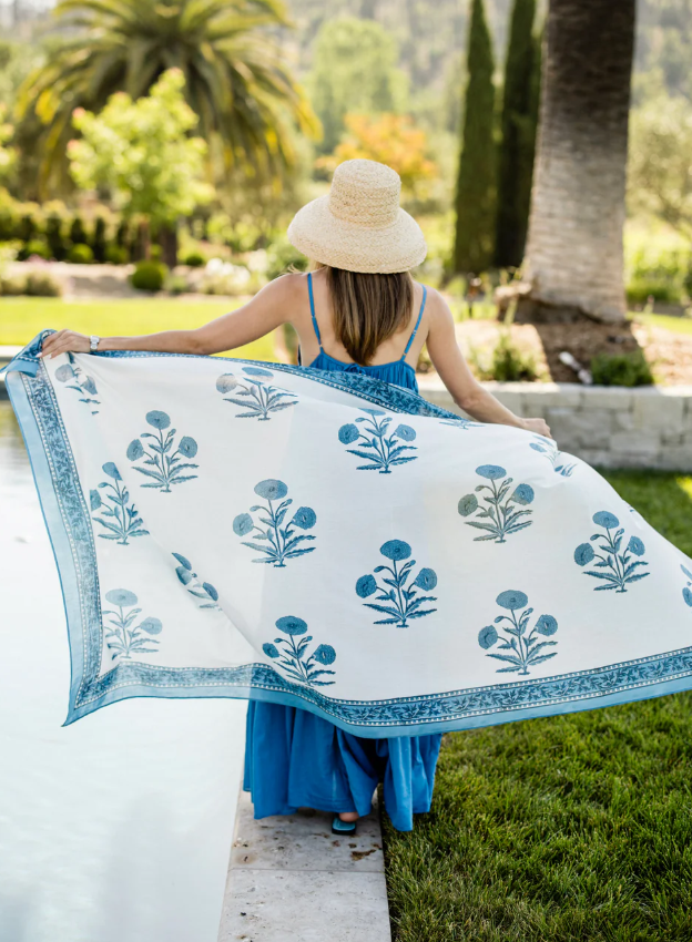 Sarong with Bag Indigo Flower