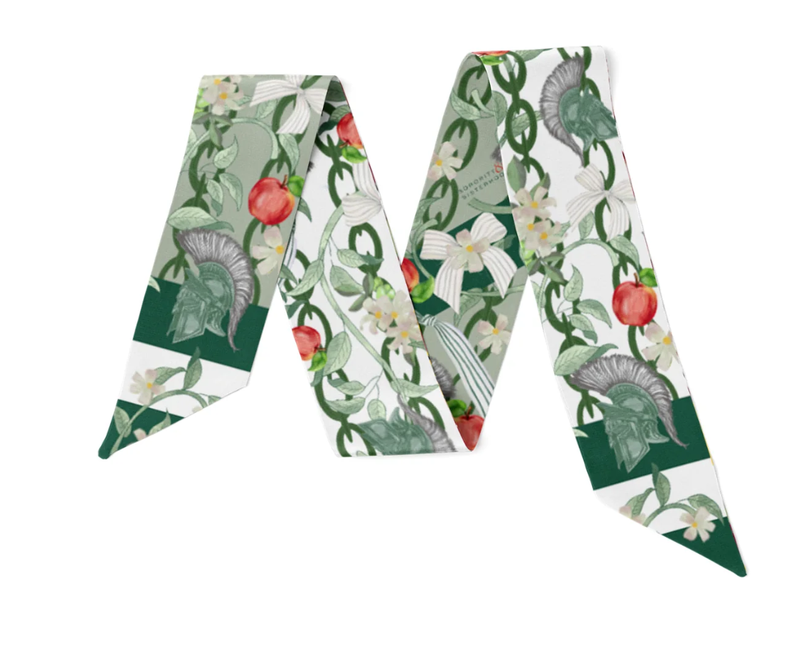Green & White Heirloom Scarflette