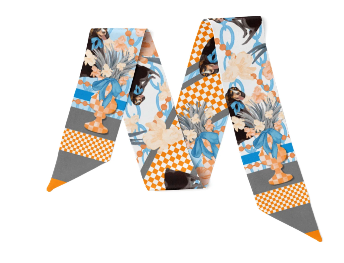 Orange & White Heirloom Scarflette