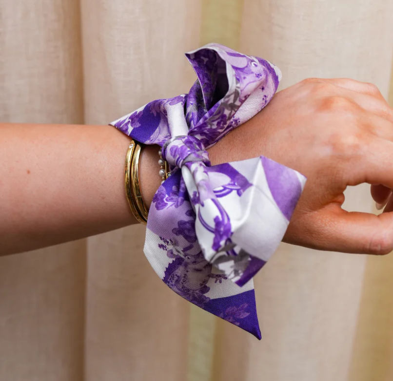 Purple & White Heirloom Scarflette