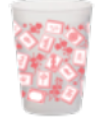 Frost Flex Cup-Coral Mahjong Tiles and  Flowers Pat