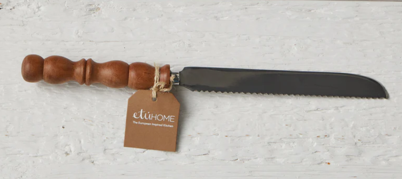 Serrated Bread Knife, Wood Handle