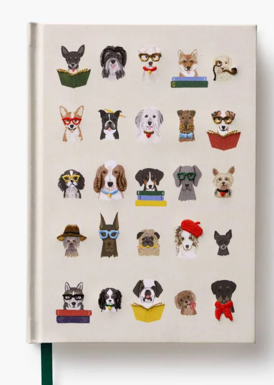 Studious Dogs Embroidered Journal