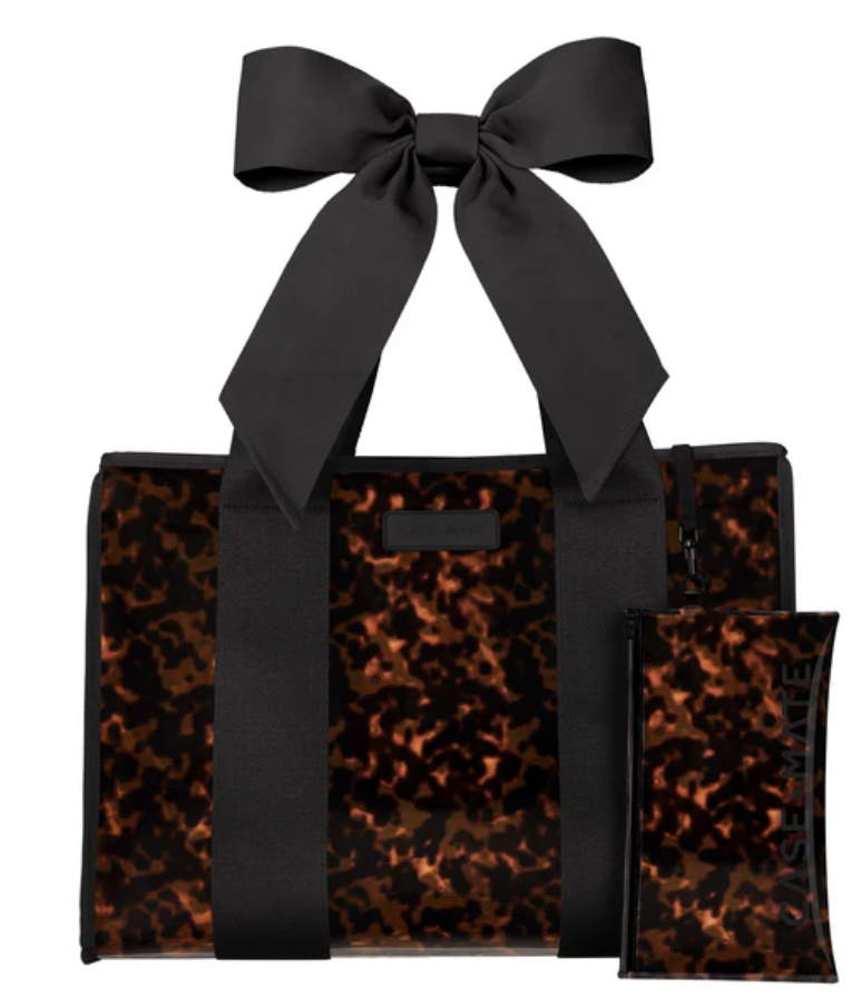 Jelly Tote w/ Phone Pouch - Tortoise  Shell Bow