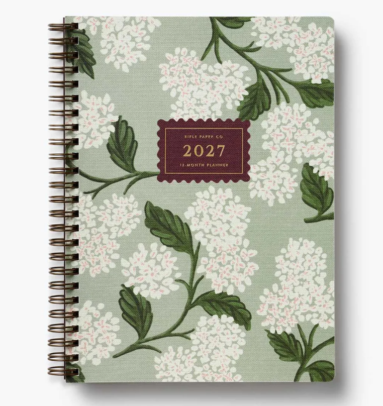 2027 Sage Hydrangea 12-Month Softcover Spiral Plan