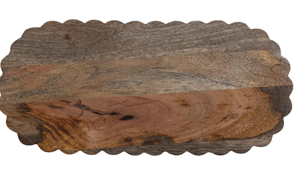 Oval Mango Wood Scalloped Cheese/Serving Board