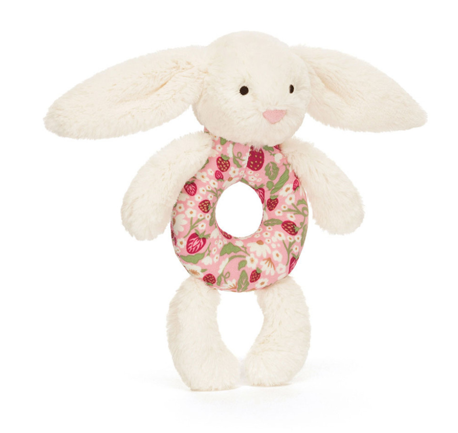 Blossom Cream Bunny 'Berry' Ring Rattle