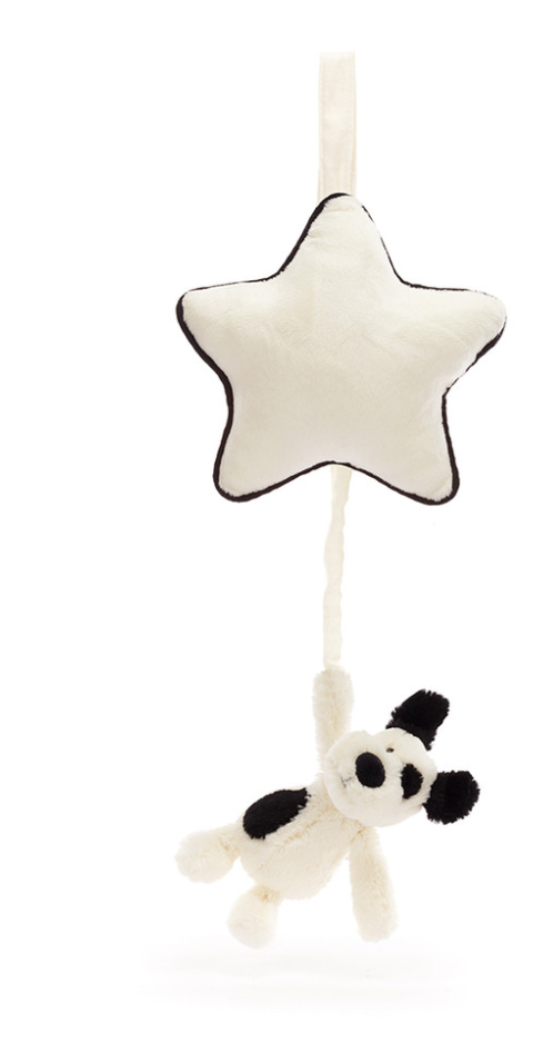 Bashful Black & Cream Puppy Musical Pull