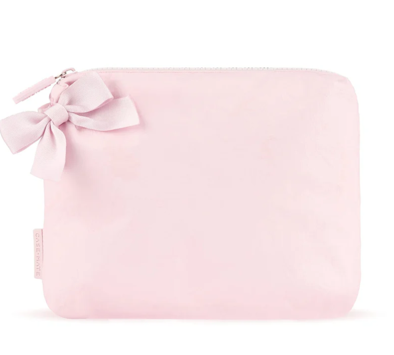 Crinkle Makeup Bag: Ballet Pink Bow