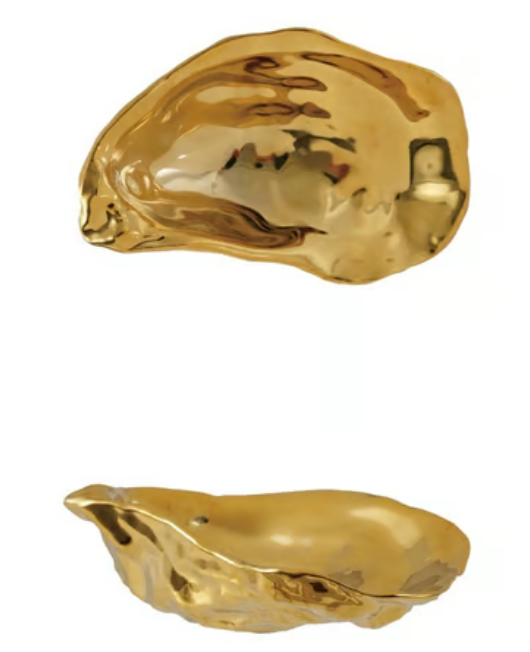 5"L x3-1/4"W Ceramic Oyster Shell Shaped