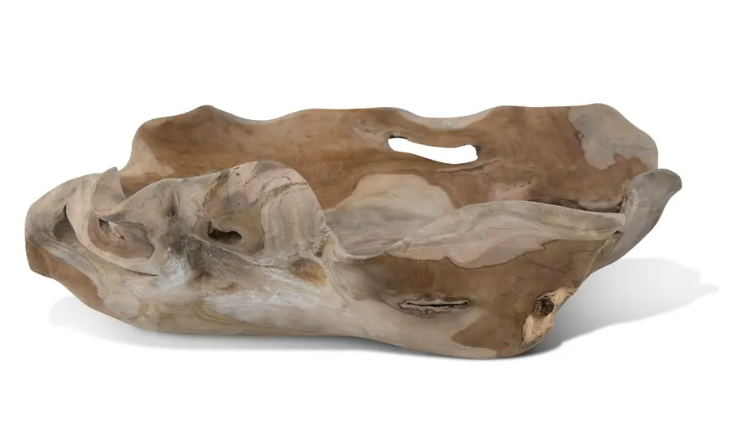 Teak Curvy Bowl