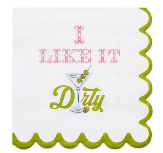 Martini and Olive I Like it Dirty Cocktail Napkin