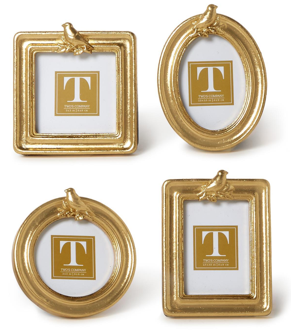 Gold Bird Photo Frames 4 Different Shapes