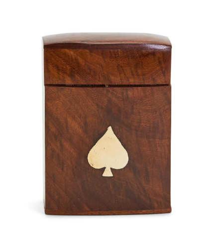 Wood Crafted Playing Card Set in Wooden Box