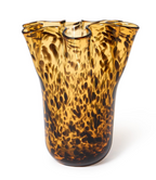 Tortoise Print Flare Hand-Blown Vase