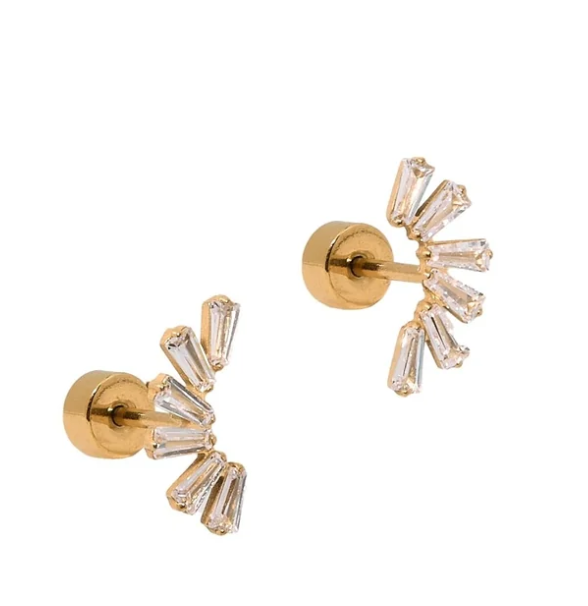 Screwback Stud Earrings - Delaney Gold