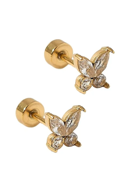 Screwback Stud Earrings - Lynn Butterfly