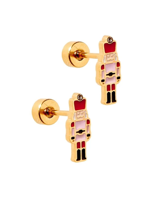 Screwback Stud Earrings - Nutcracker