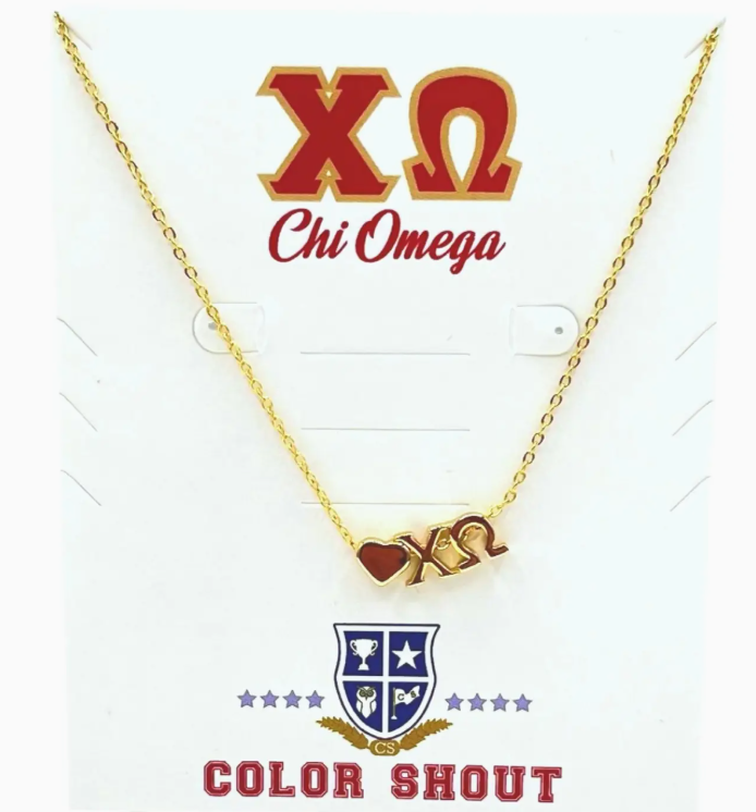 Chi Omega Heart Necklace