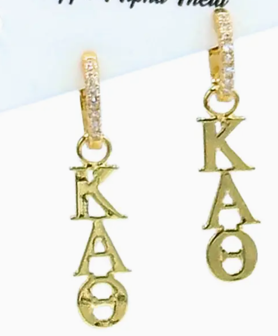 Kappa Alpha Theta Greek Letter Earrings