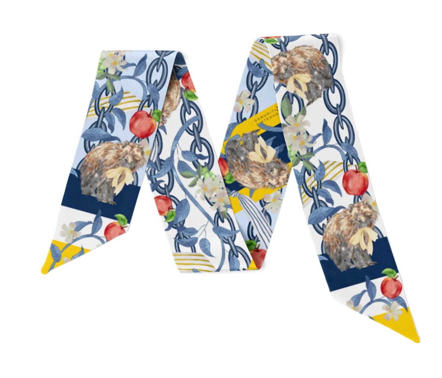 Dark Blue & Yellow Heirloom Scarflette