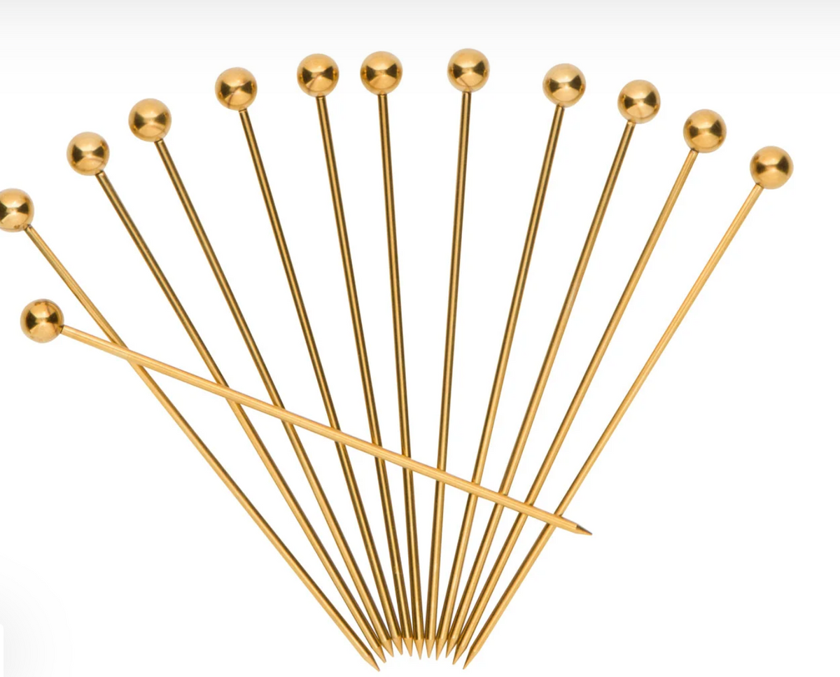 Cocktail Picks (12pc Short) Gold