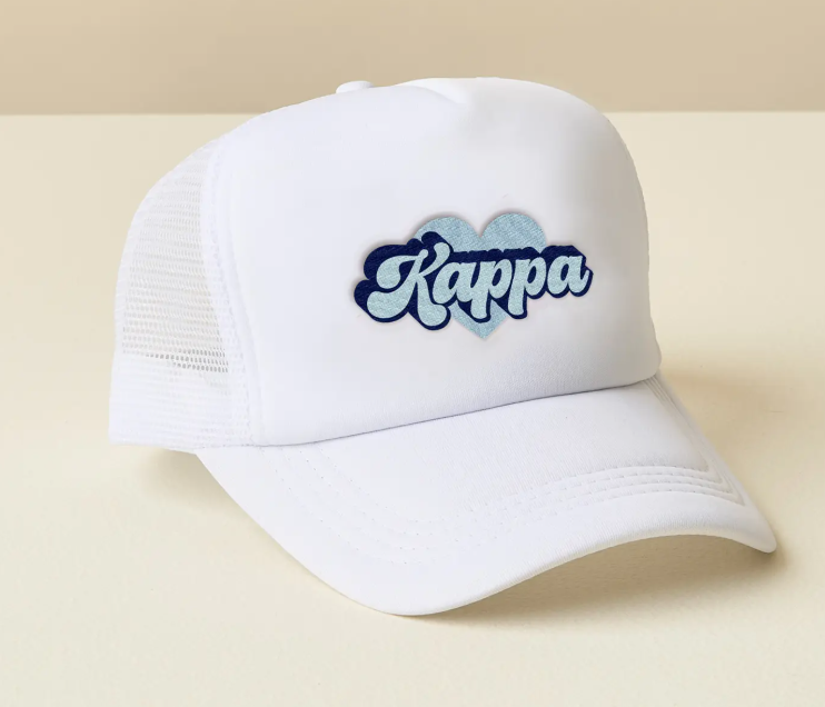 Sorority White Trucker Hat-Kappa Kappa Gamma