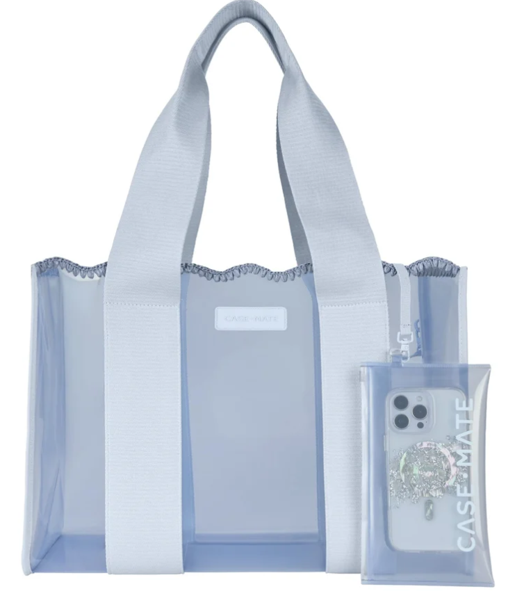 Case-Mate Jelly Tote w/ Phone Pouch - Carolina  Blue Crochet Wave