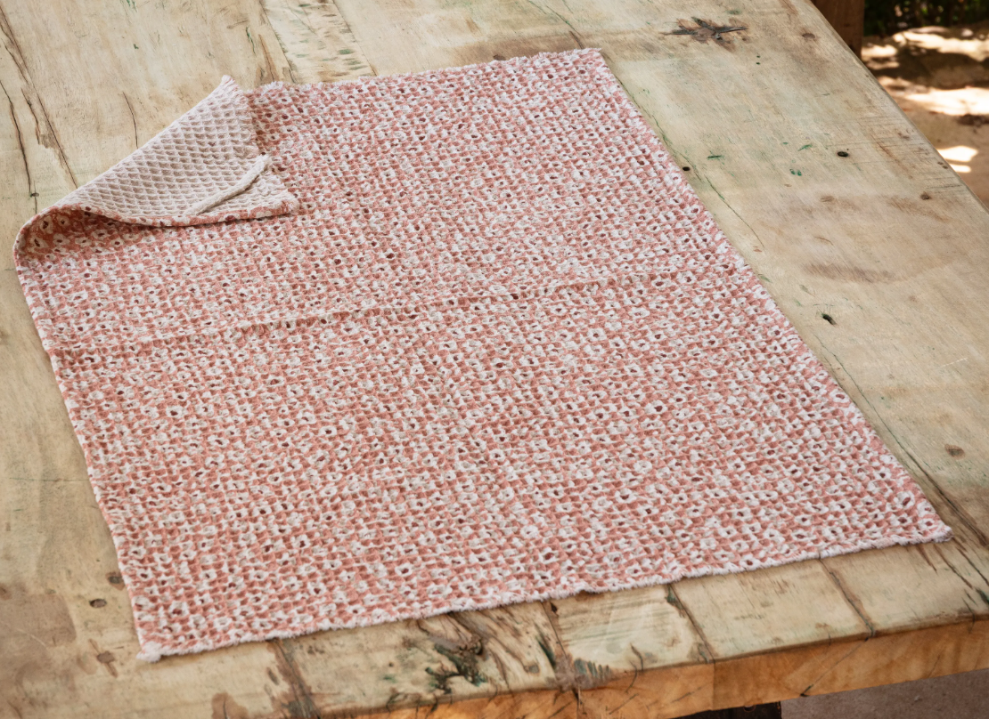 Hollyhock Floral Dishtowel